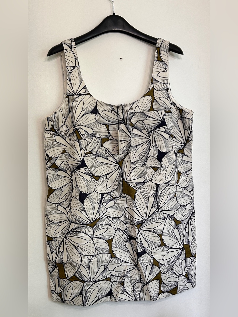 NWT BANANA REPUBLIC 100% LINEN MIDI DRESS WITH 100% COTTON LINING